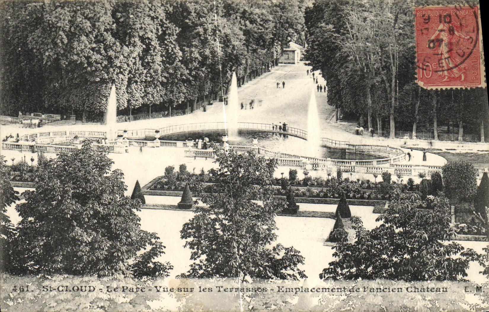 VINTAGE POSTCARD St Cloud the Park Seen On the Terraces Site of L old Castle
