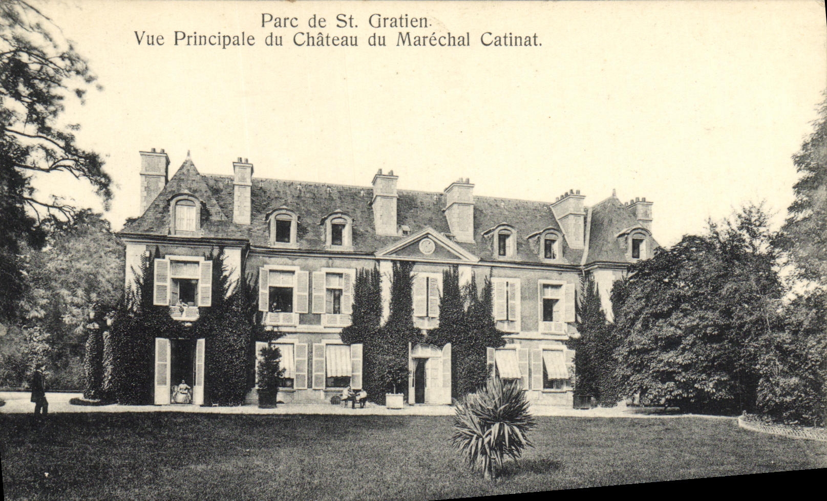 VINTAGE POSTCARD Park of St Gratien Seen Principal of the Castle of the Catinat Marshal