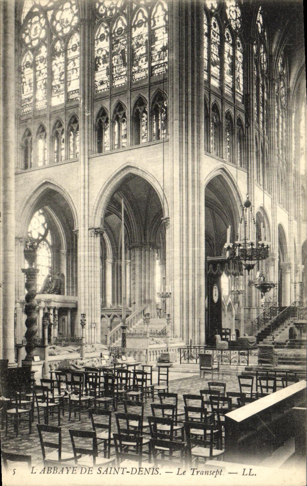 VINTAGE POSTCARD L Abbey Of Denis Saint the Transept