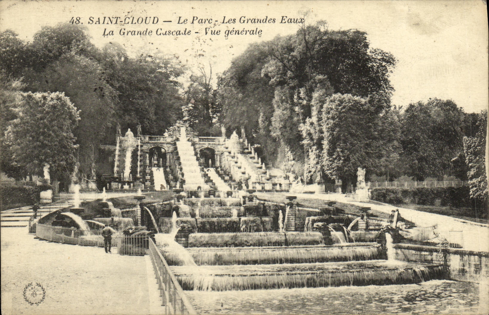 VINTAGE POSTCARD Holy Cloud the Park Large Water the Large Cascade View