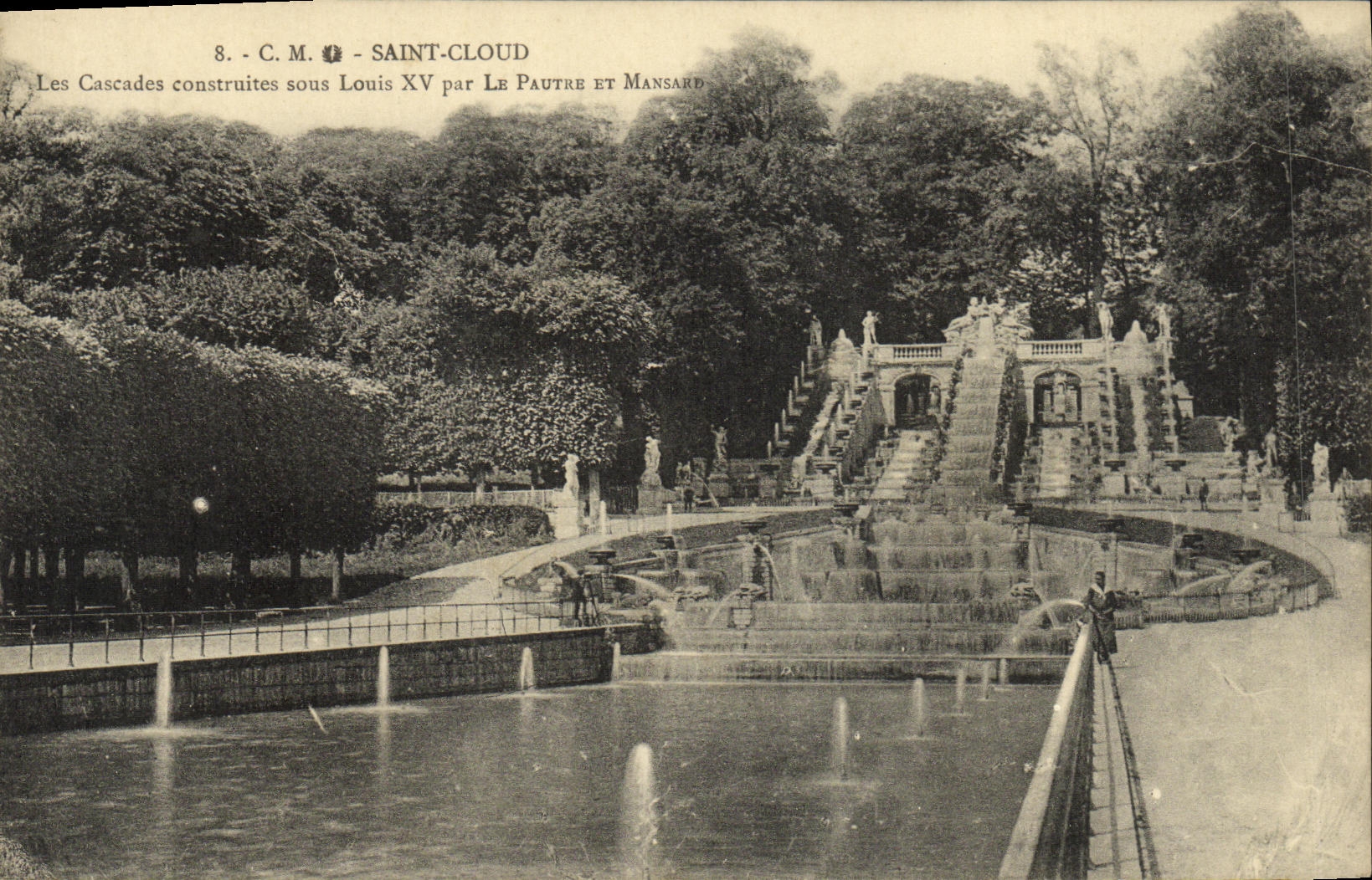 VINTAGE POSTCARD Holy Cloud cascades built by Louis XV by Pautre and Mansard