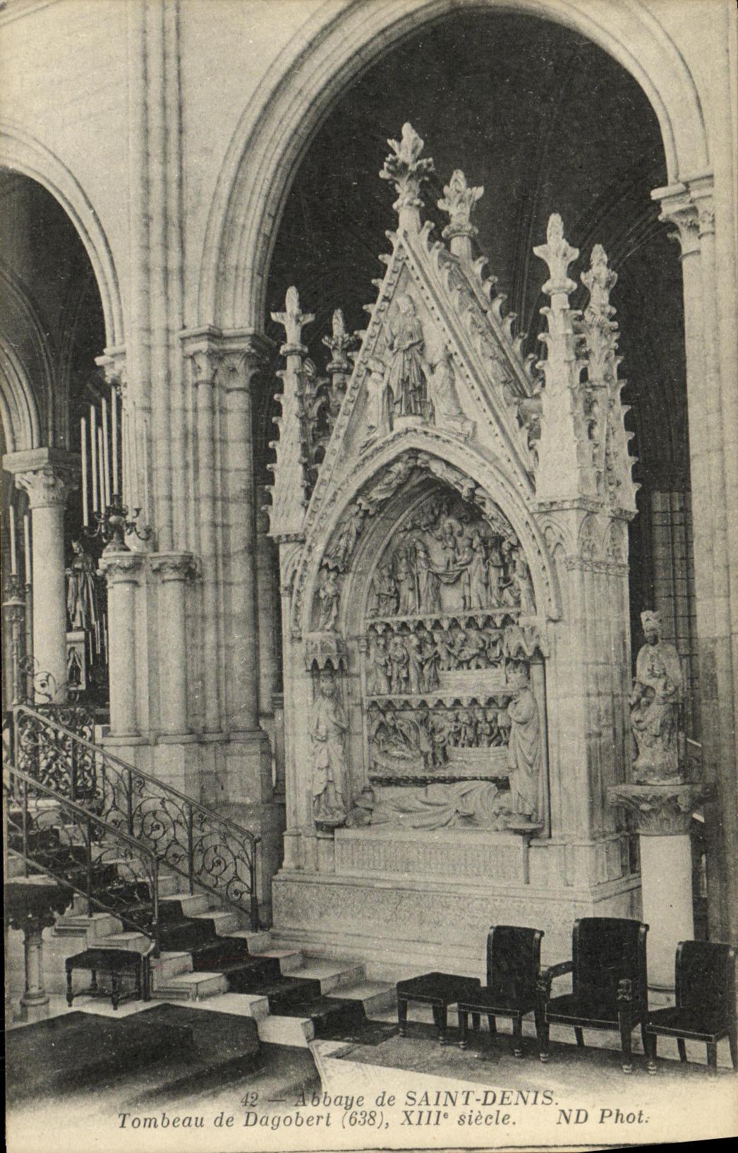 VINTAGE POSTCARD St Denis Abbey of Tomb of Dagobert