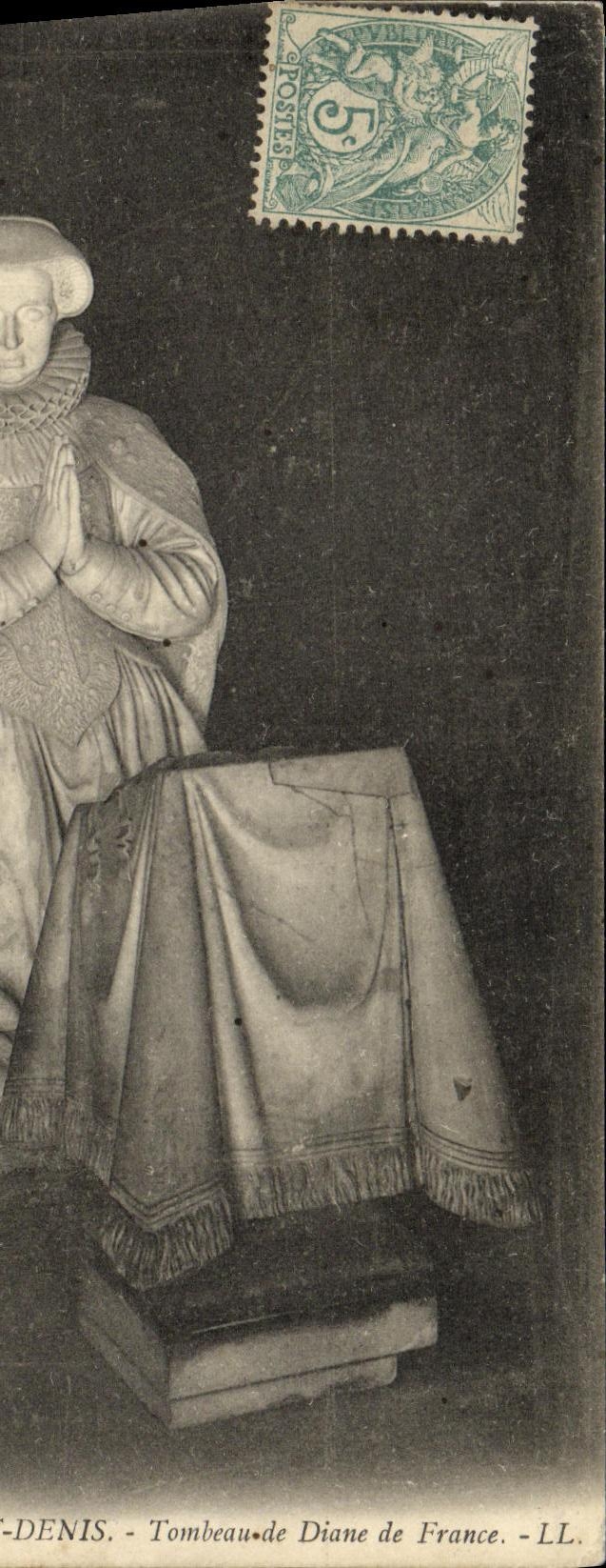 VINTAGE POSTCARD St Denis Tomb of Diane de France