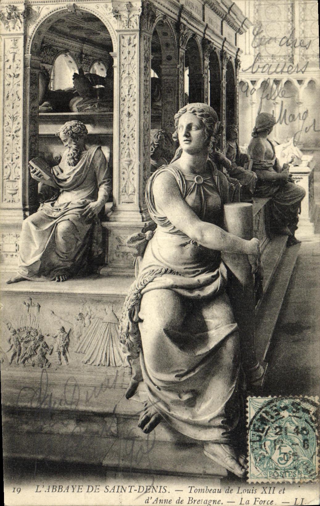 VINTAGE POSTCARD St Denis L Abbey Of Tomb of Louis XII and D Anne of Brittany