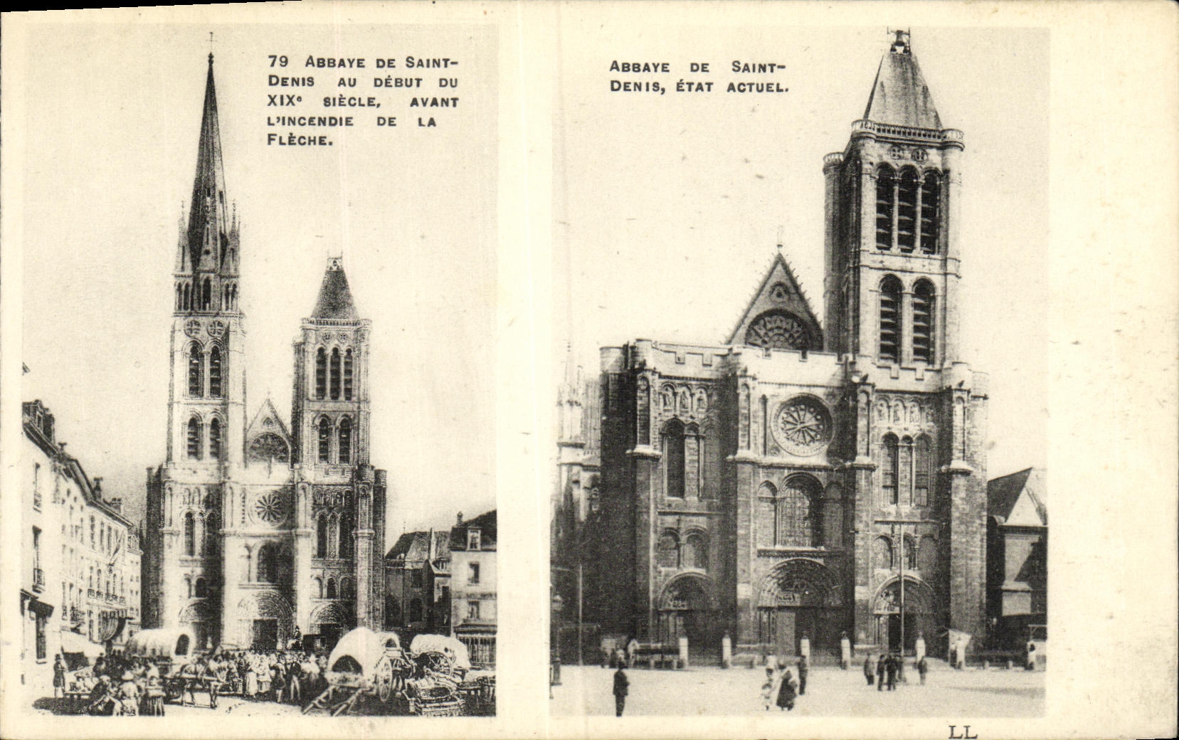 VINTAGE POSTCARD St Denis L church Abbey
