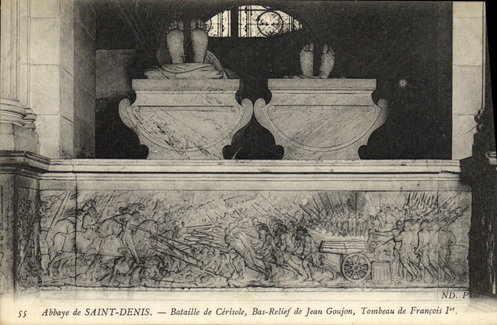 VINTAGE POSTCARD St Denis Battles of Cerisole Bas Relief of Jean Goujon Tomb of Francois 1st