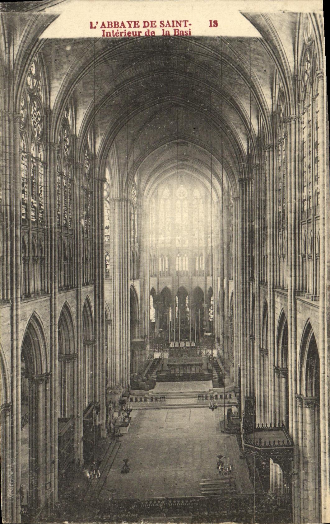 VINTAGE POSTCARD St Denis L Abbey Interior of the Basilica