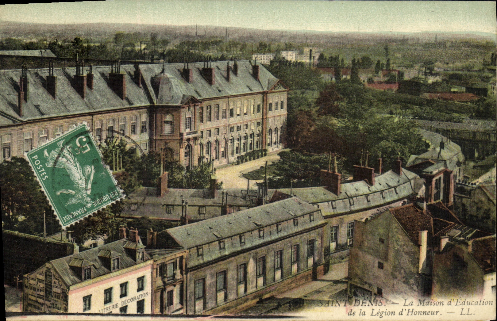 VINTAGE POSTCARD St Denis the house D education of the legion D honor