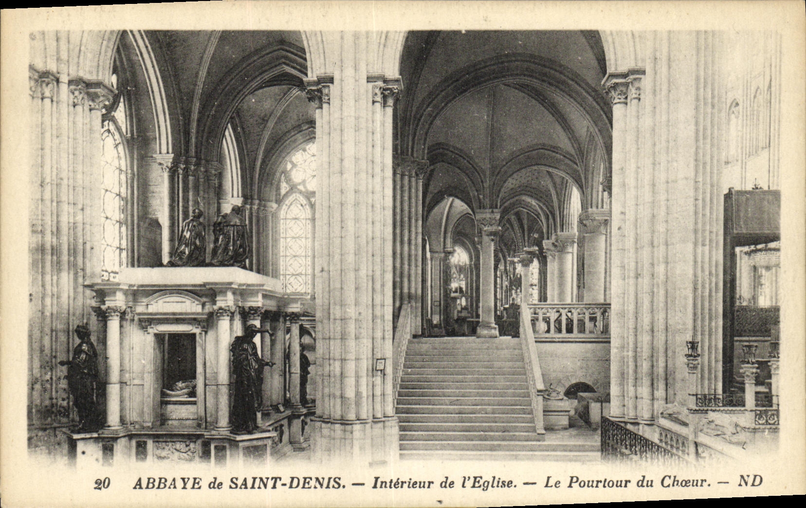 Abadia de la POSTAL de la VENDIMIA de Denis interior Saint de L circunferencia de la iglesia del estribillo