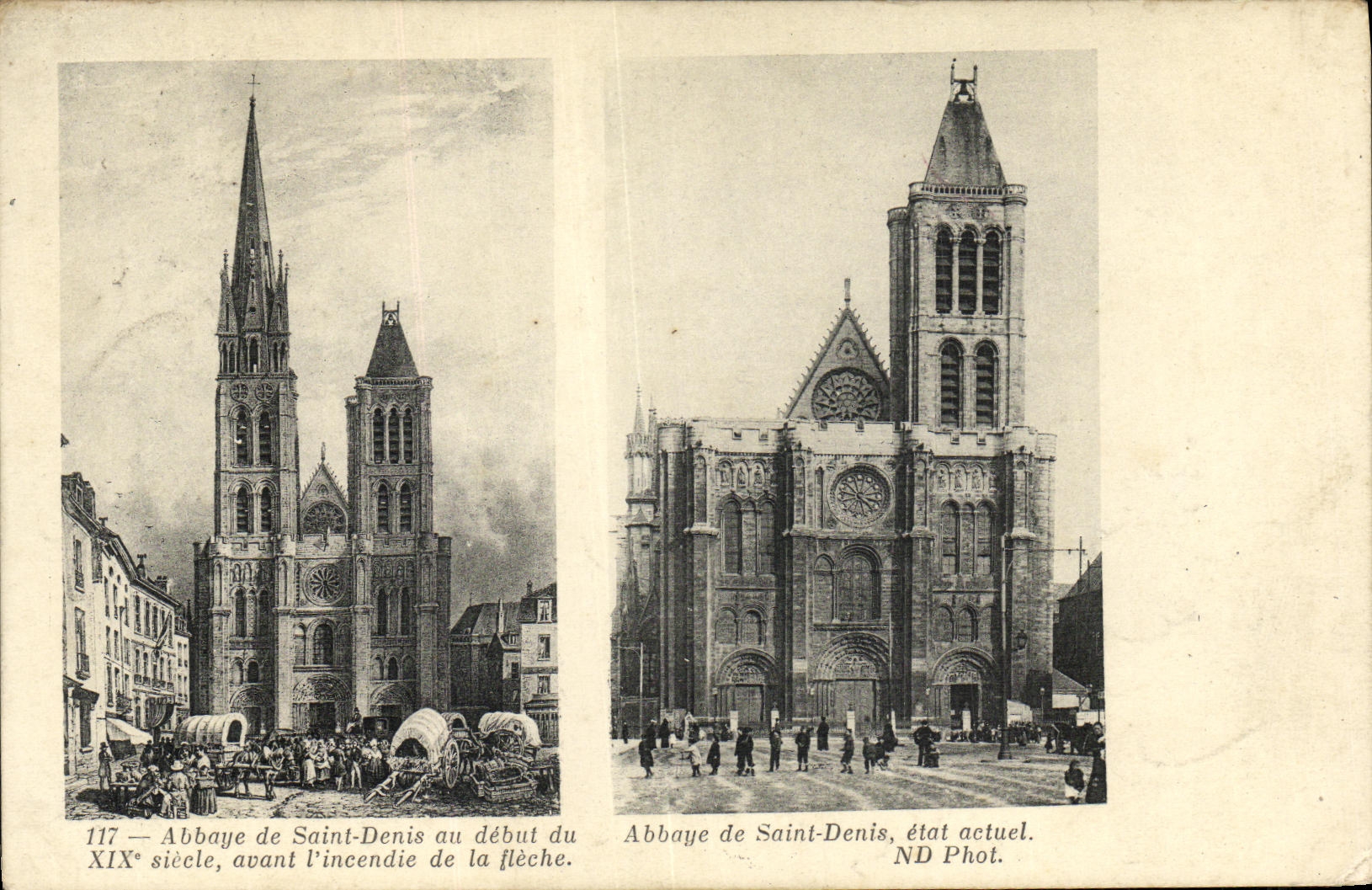 VINTAGE POSTCARD Abbey of Denis Saint at the Beginning of the 19th Abbey