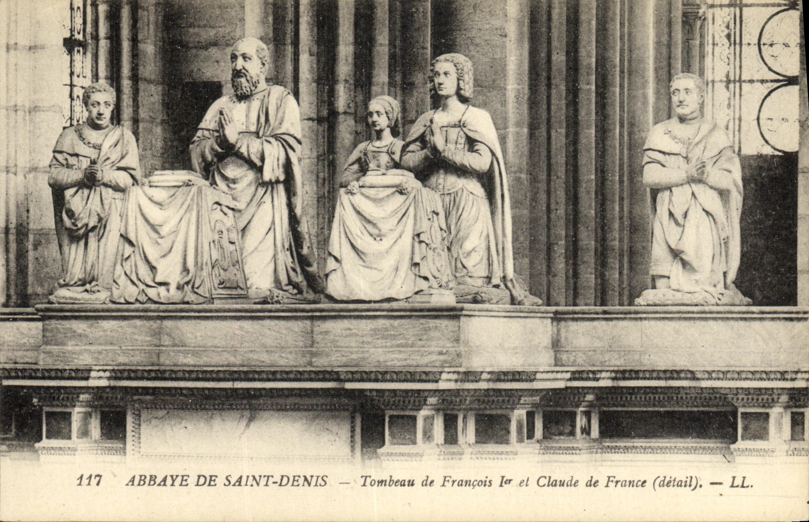VINTAGE POSTCARD Abbey Of Saint Denis Tomb of Francois and Claude of France