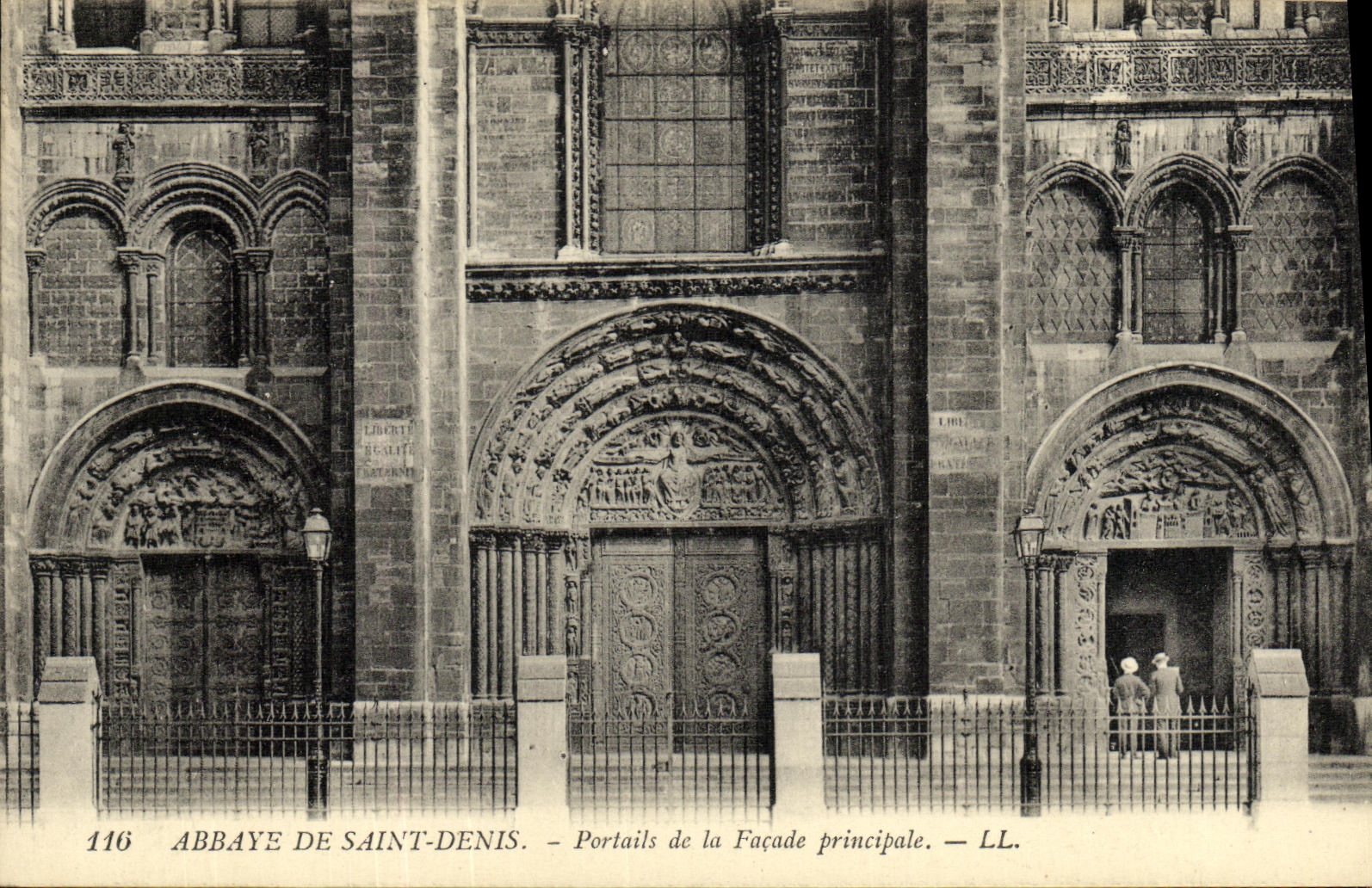 VINTAGE POSTCARD Abbey Of Saint Denis Gates of the Principal Frontage