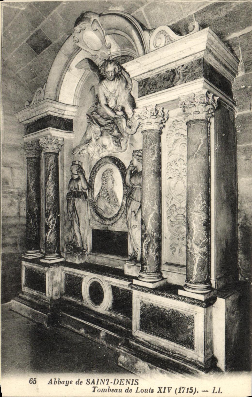 VINTAGE POSTCARD L Abbey of Saint Denis Tomb of Louis XIV