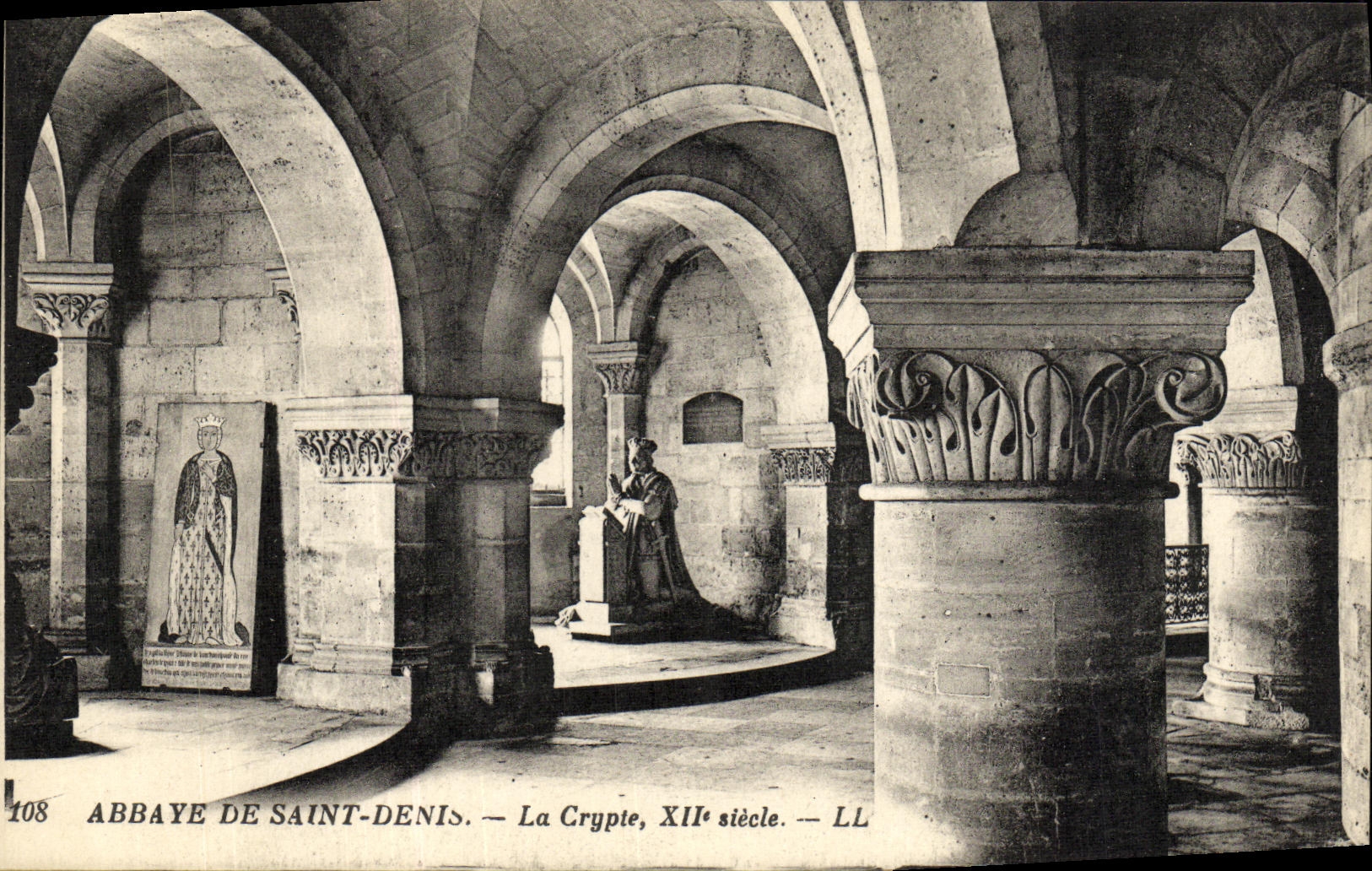 VINTAGE POSTCARD L Abbey of Denis Saint the Crypt