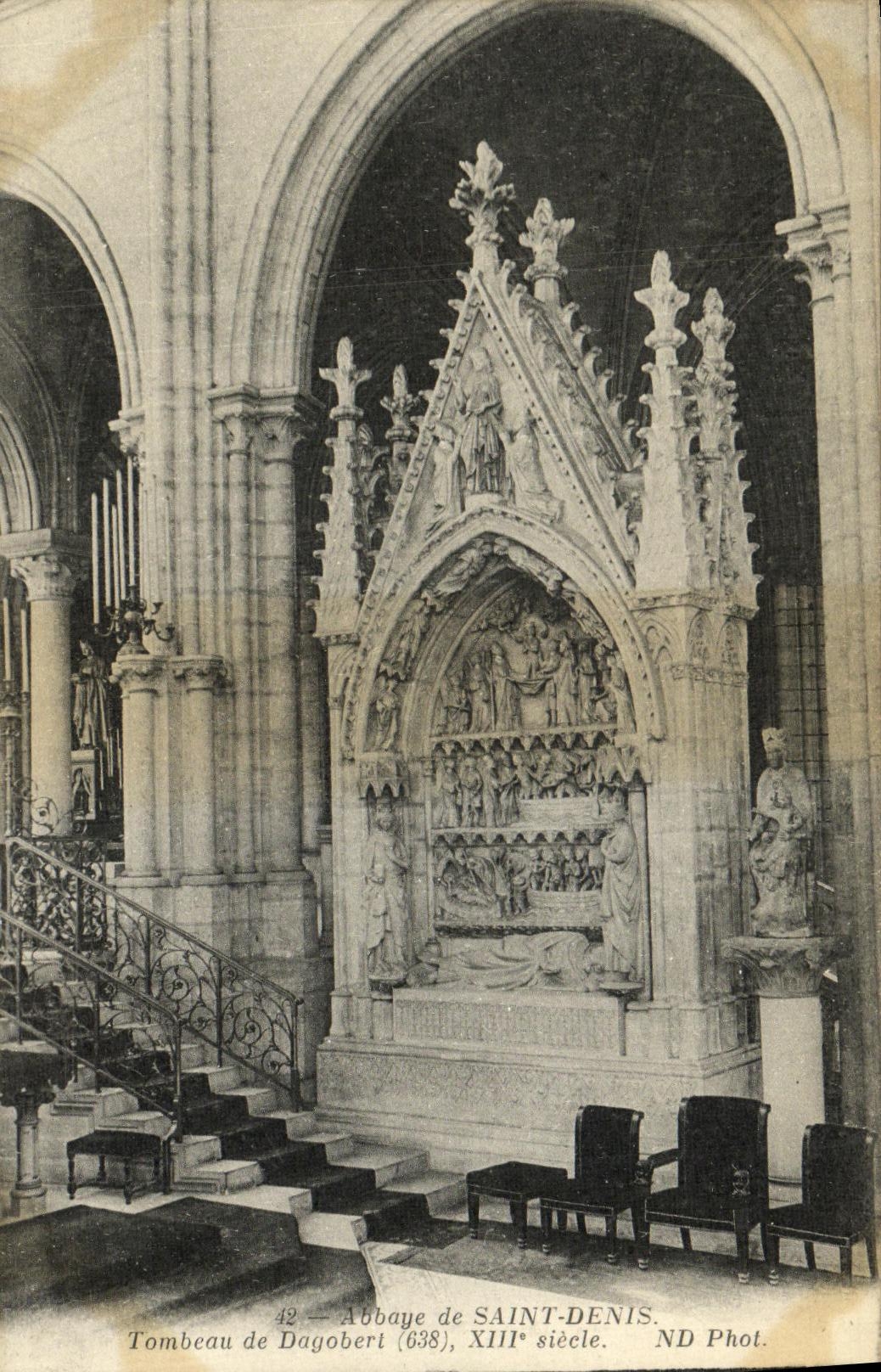 VINTAGE POSTCARD Abbey Of Saint Denis Tomb of Dagobert