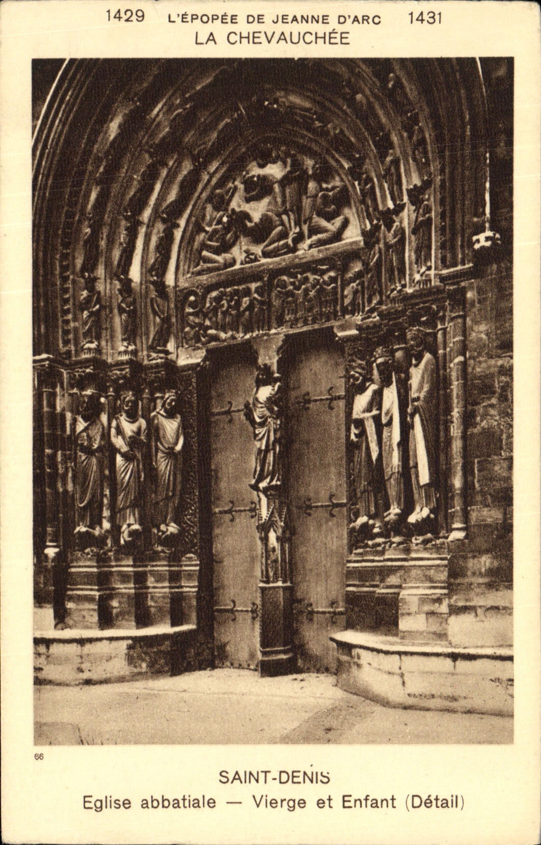 VINTAGE POSTCARD Holy Denis Virgin Abbey church and Child Epopee of Jeanne D arc