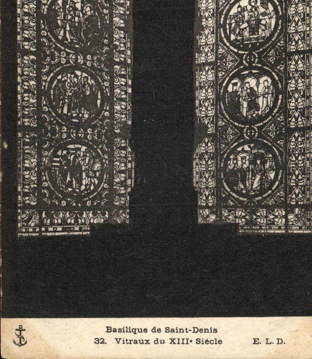 VINTAGE POSTCARD Basilica of Saint Denis XIII Century old Stained glasses