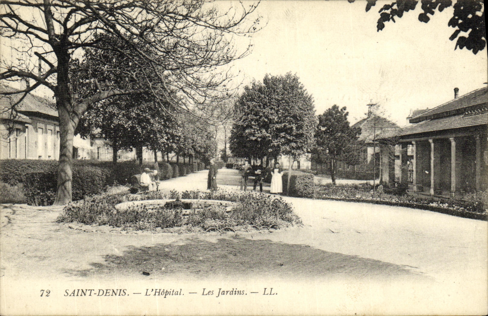 VINTAGE POSTCARD Holy Denis L Hospital Gardens