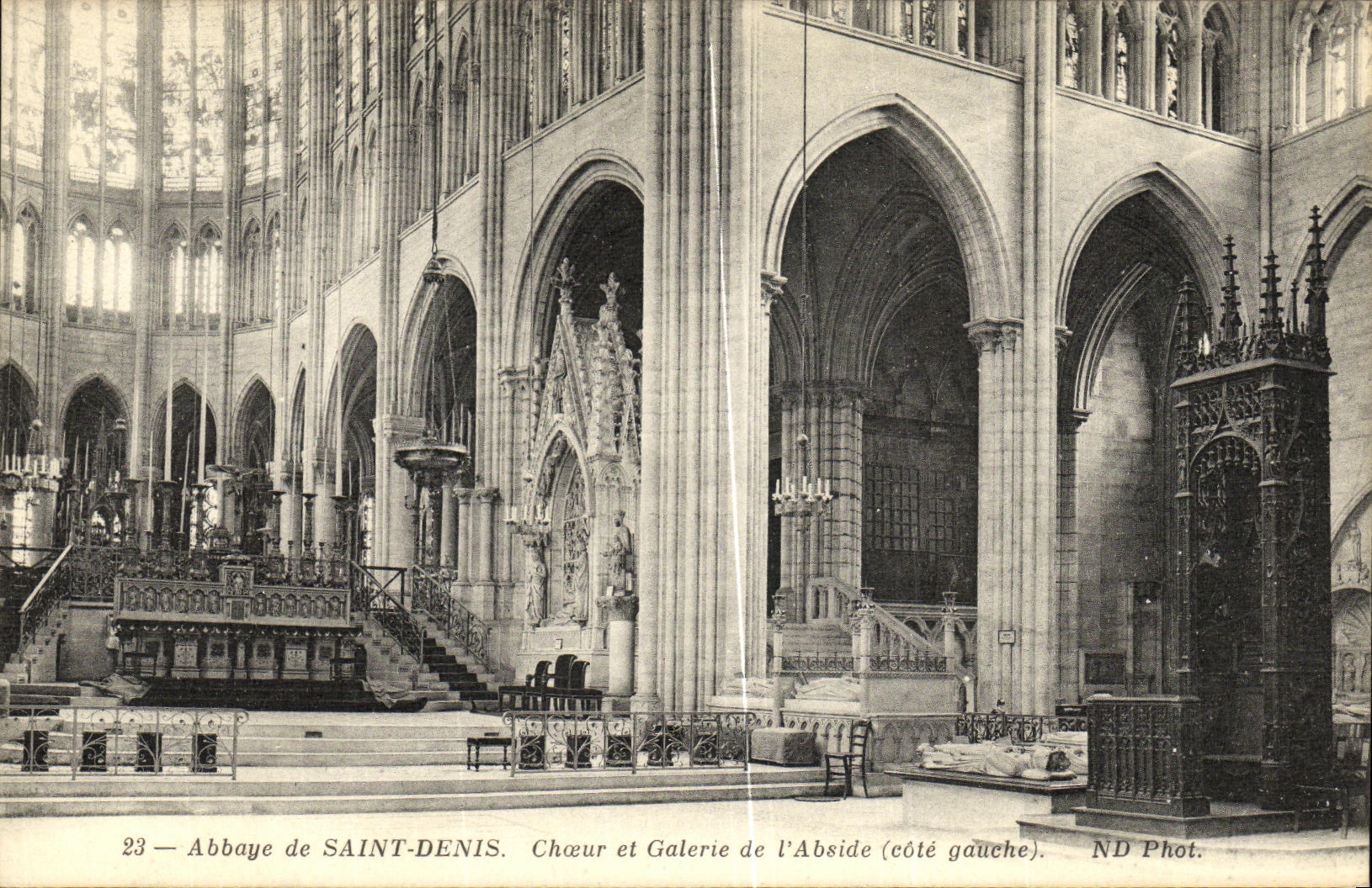 VINTAGE POSTCARD Abbey Of Saint Denis Chorus and Gaterie of L Apse