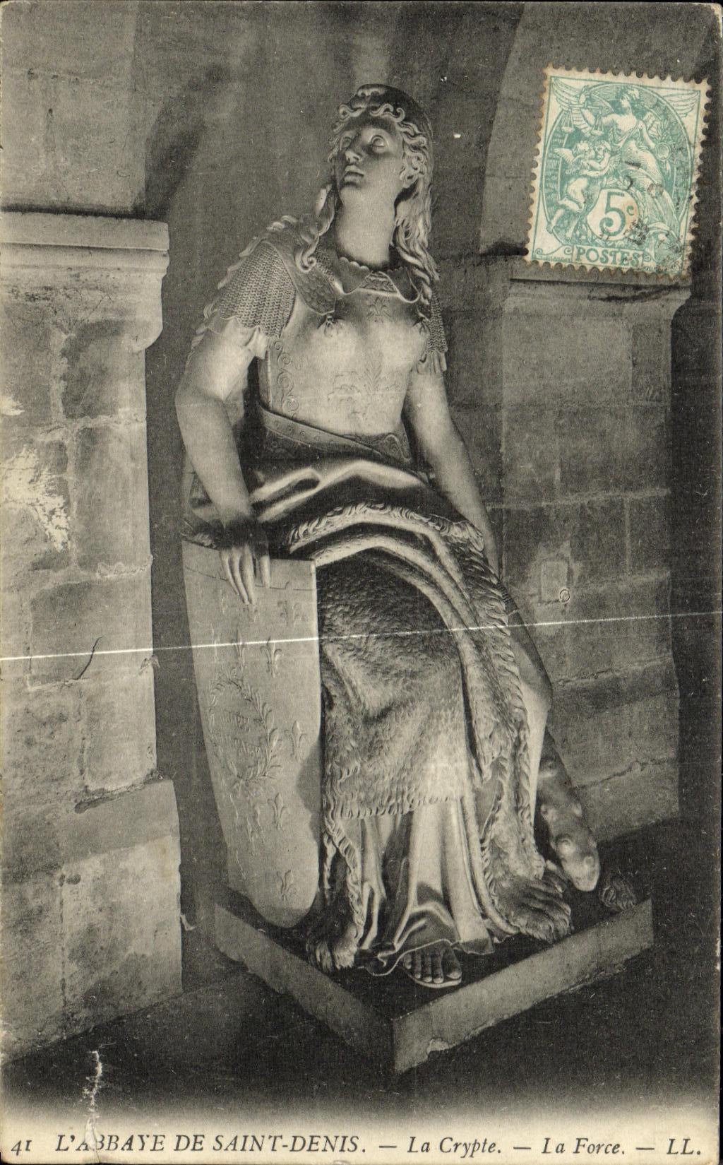 VINTAGE POSTCARD L Abbey Of Denis Saint the Crypt the Force