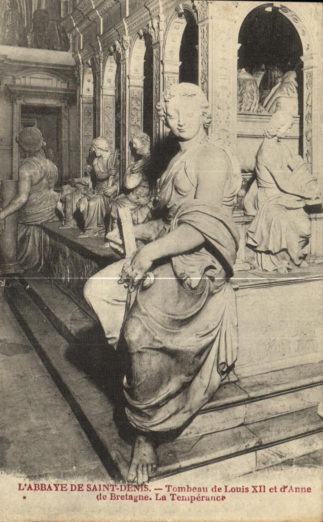 VINTAGE POSTCARD L Abbey Of Saint Denis Tomb of Louis XII and D Anne of Brittany Temperance