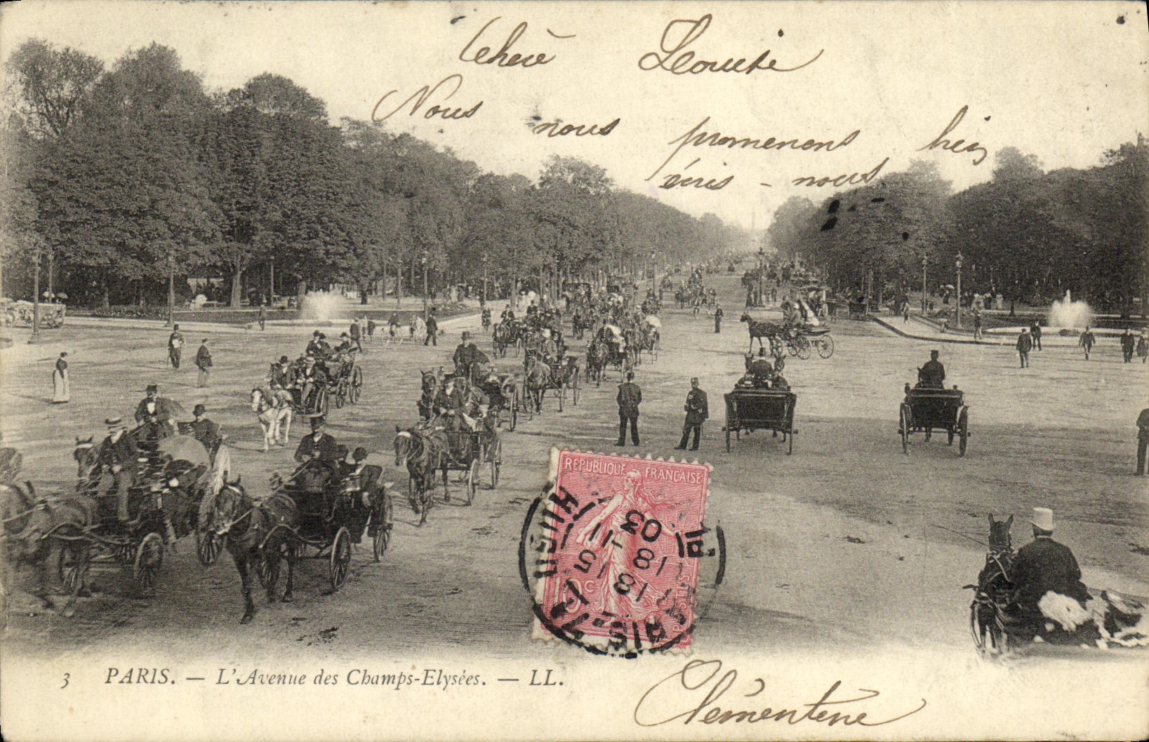 CPA Paris l Avenue des Champes Elysees