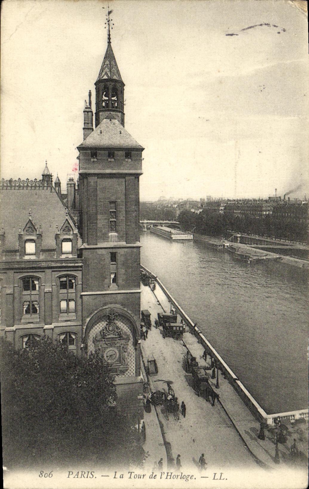 VINTAGE POSTCARD Paris the Tower of L Clock