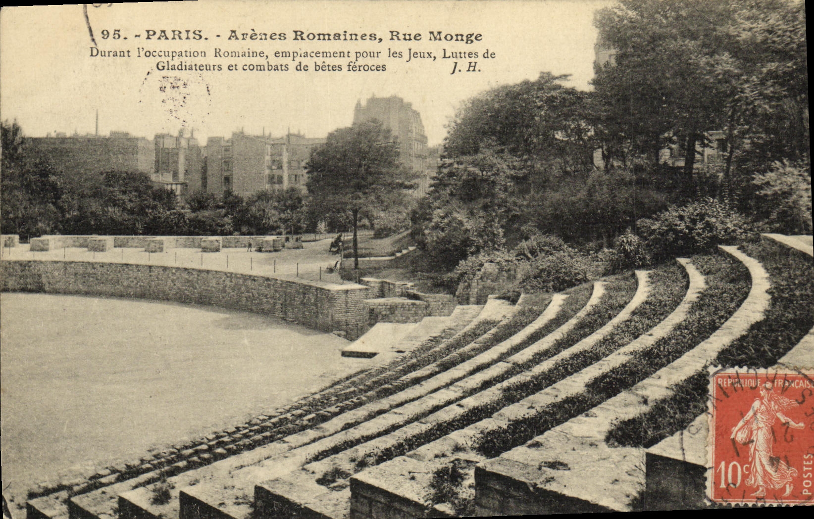 CPA Paris Arenes Romaines Rue Monge