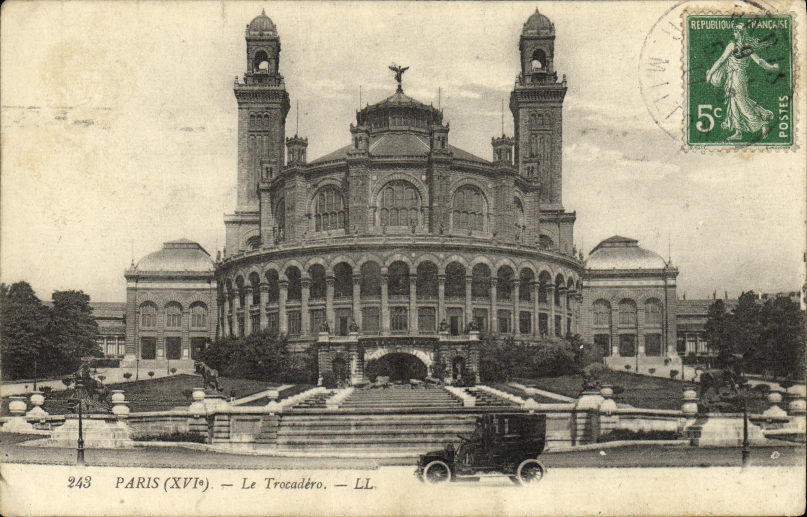 CPA Paris Le Trocadero Automobile