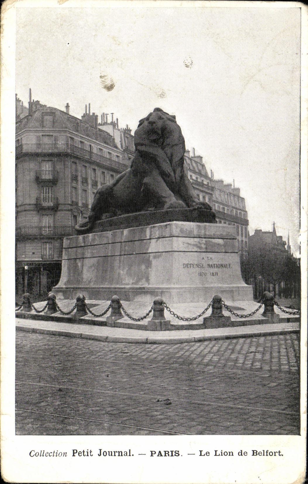 VINTAGE POSTCARD Collection Small Paris Newspaper the Lion of Belfort
