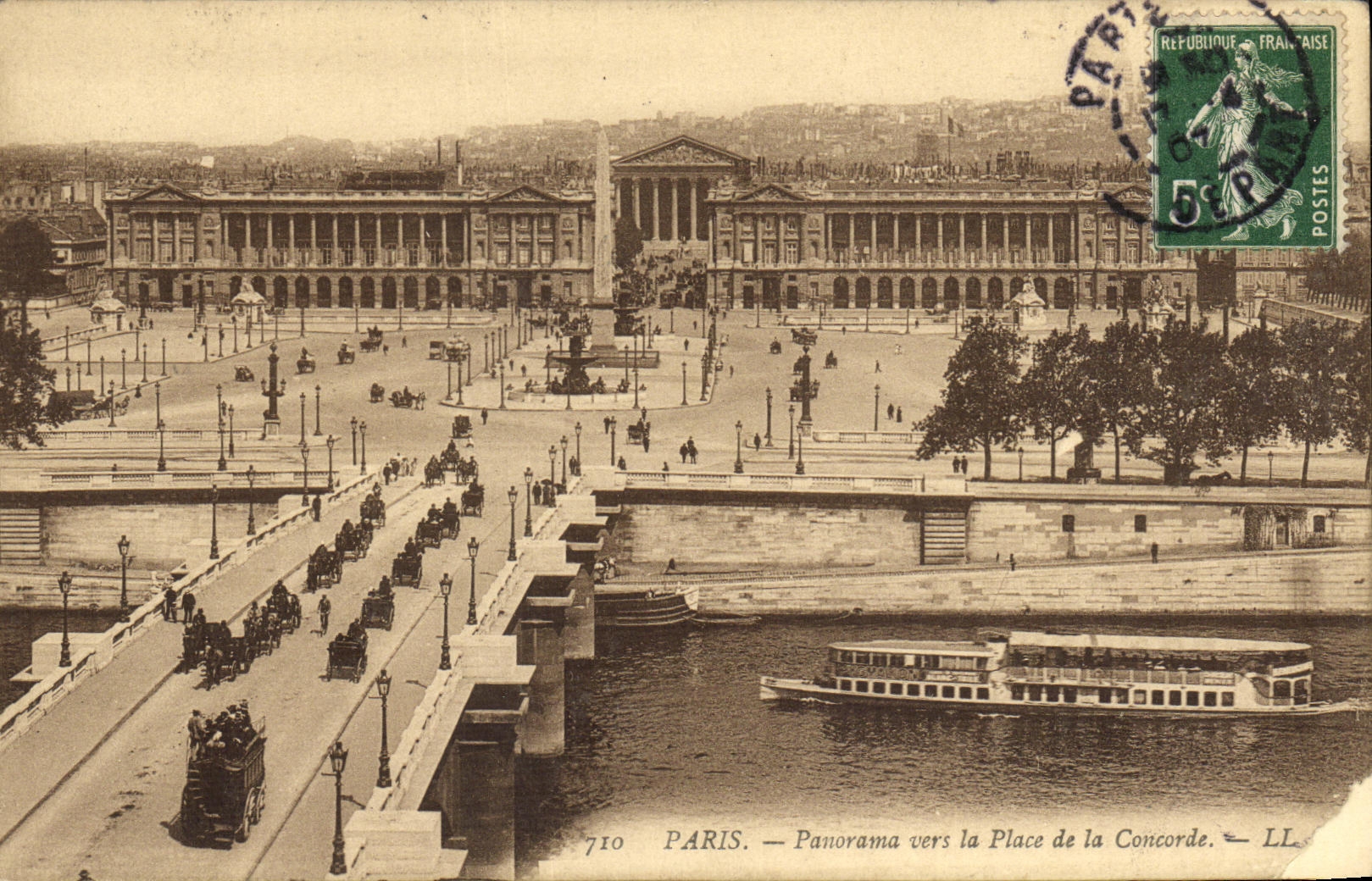 CPA Paris Panorama vers la Place de la Concorde Peniche