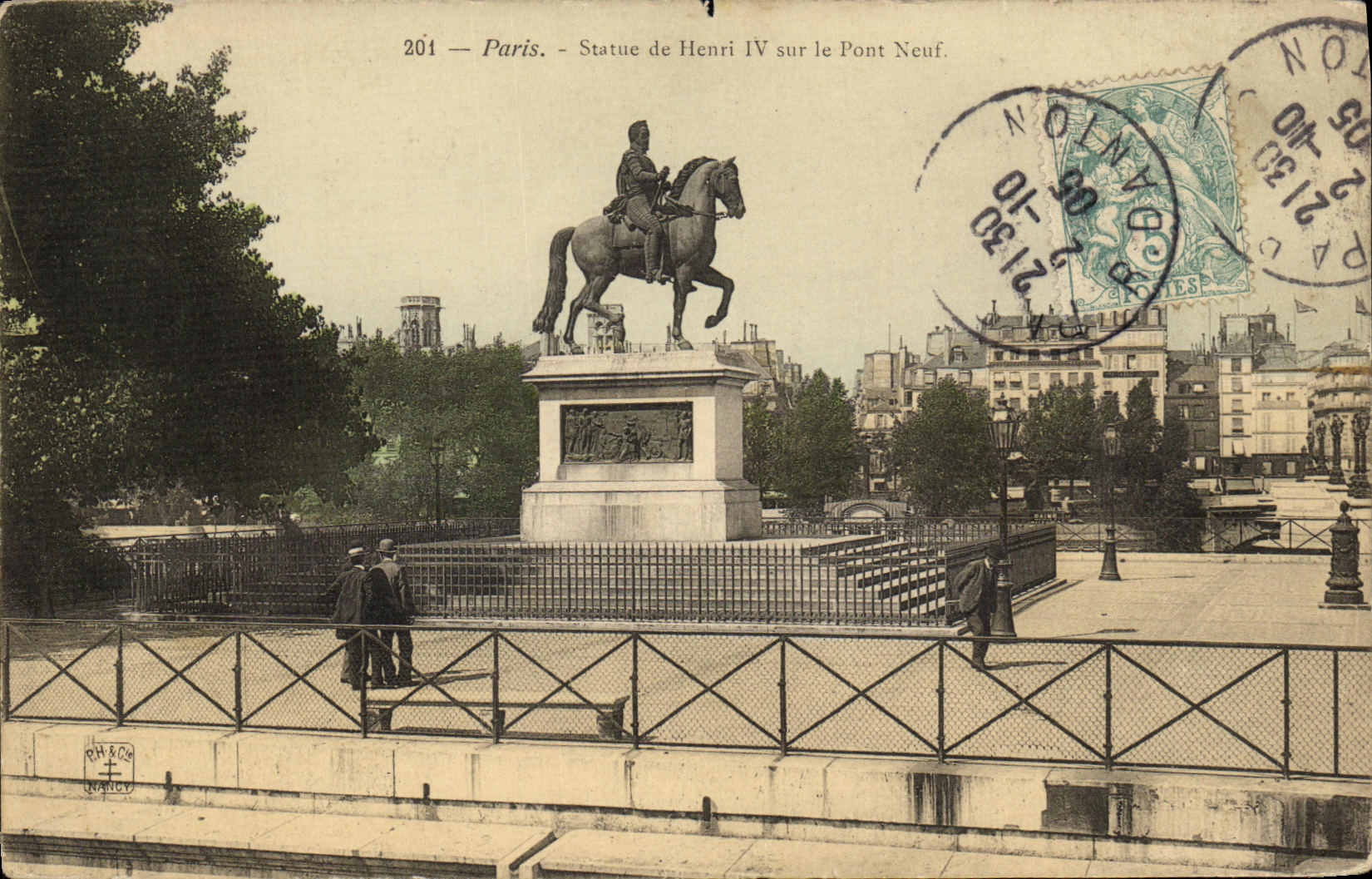 VINTAGE POSTCARD Paris Rules of Henri lV on the New Bridge
