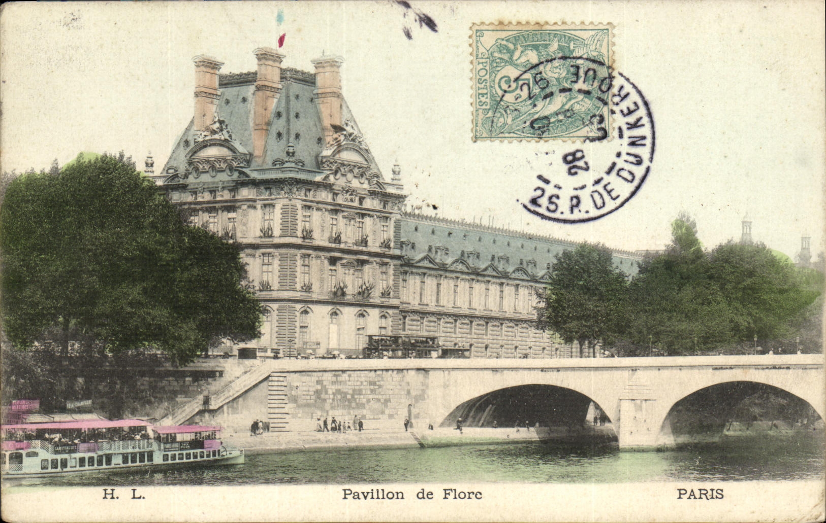 Lumbrera de Paris de la POSTAL de la VENDIMIA Pavillon de Flore