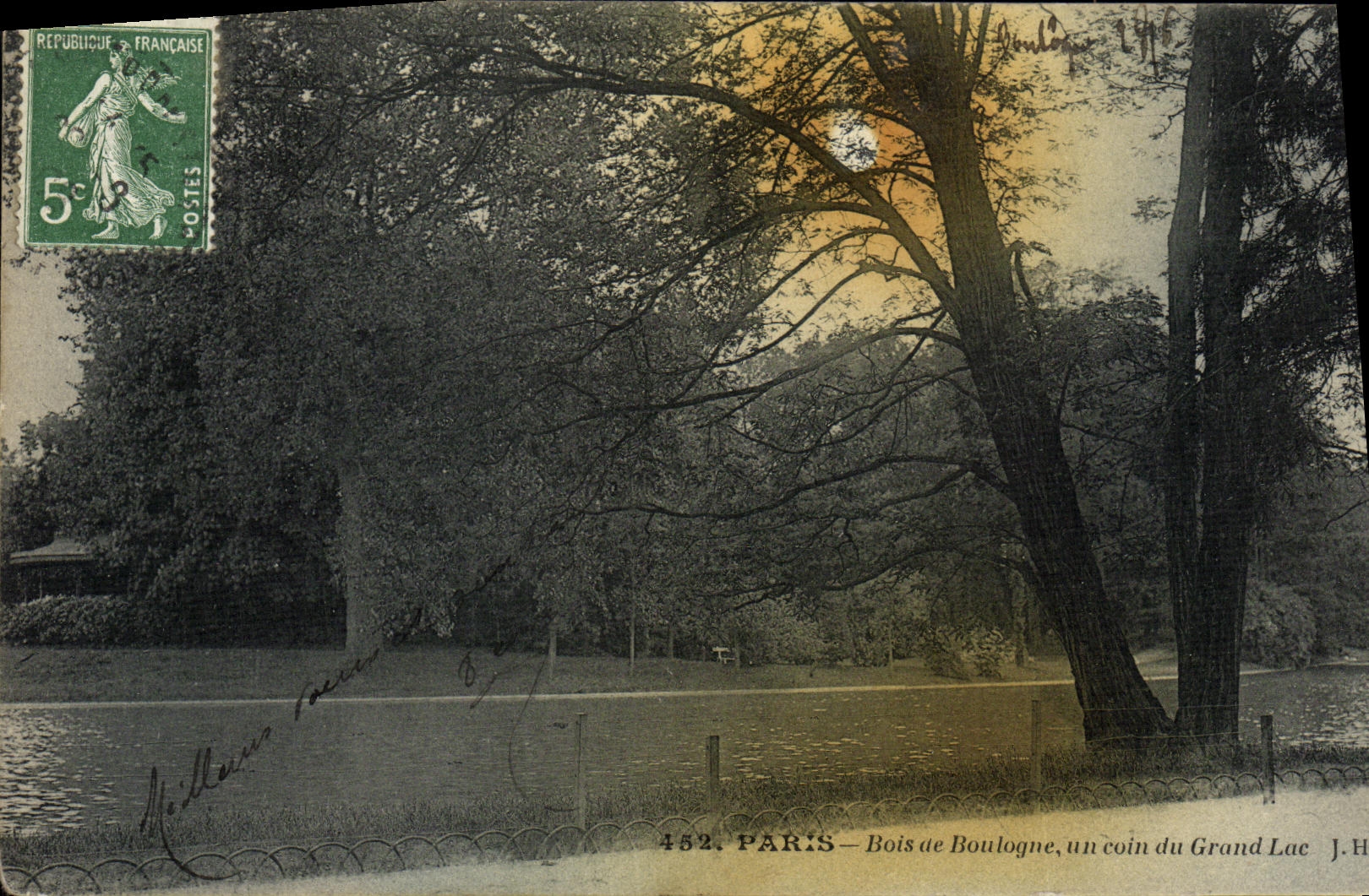 CPA Paris Bois de Boulogne un coin du Grand Lac