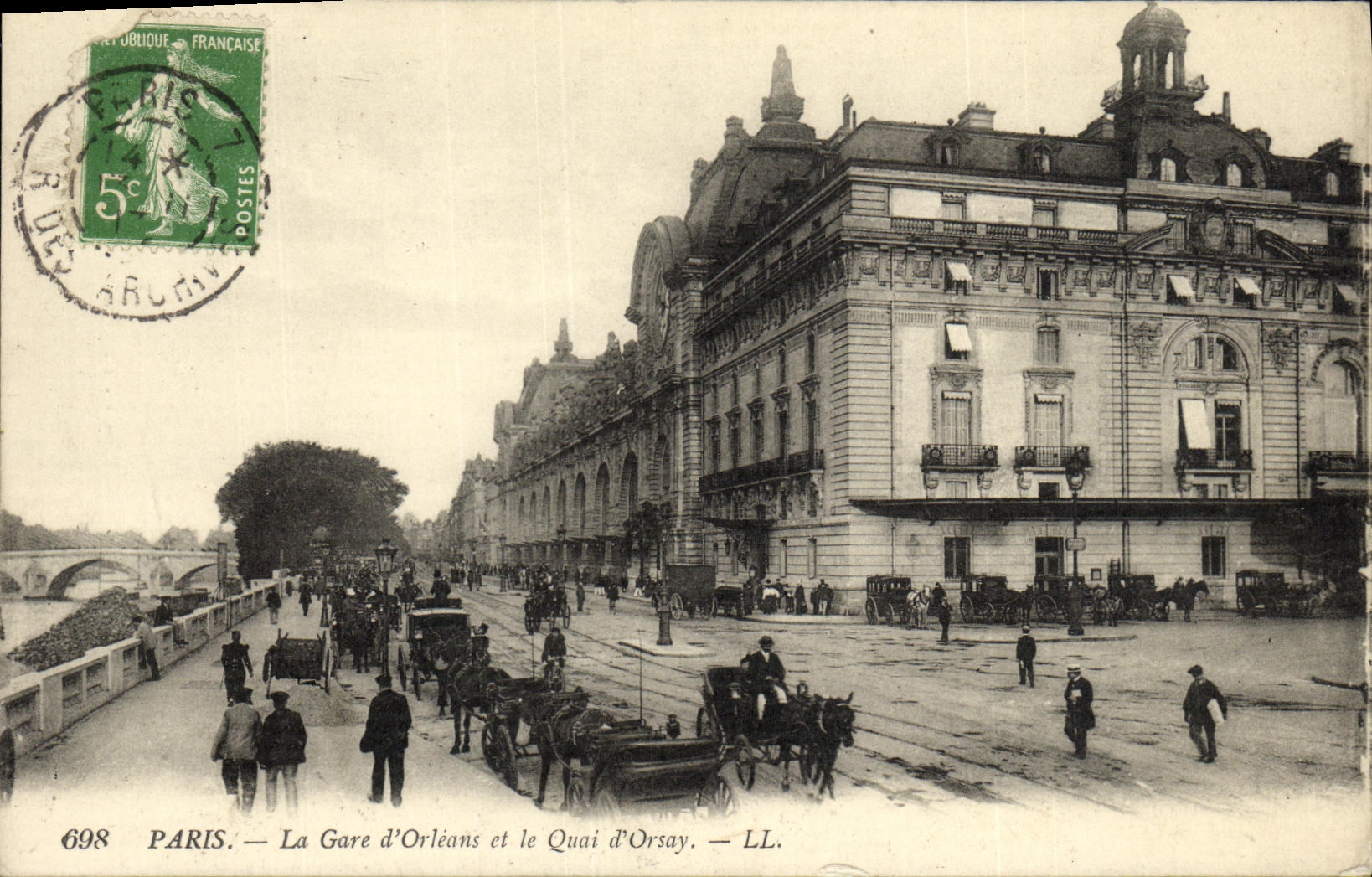 Estacion de tren de Paris de la POSTAL de la VENDIMIA D Orleans y Quay D Orsay