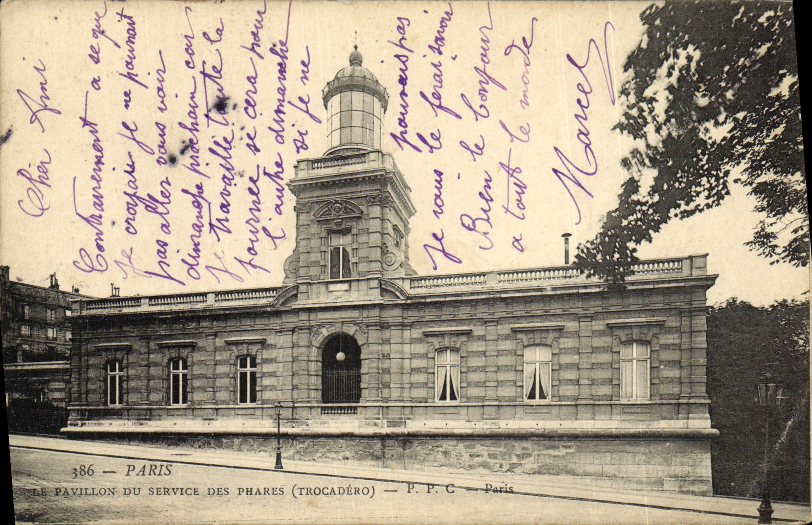 CPA Paris Pavillon du Service des Phares Trocadero
