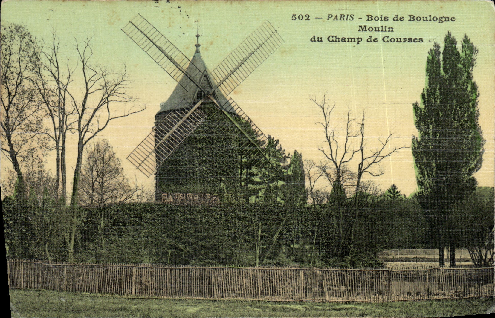 CPA Paris Bois de Boulogne Moulin du Champ de Courses carte toilee 