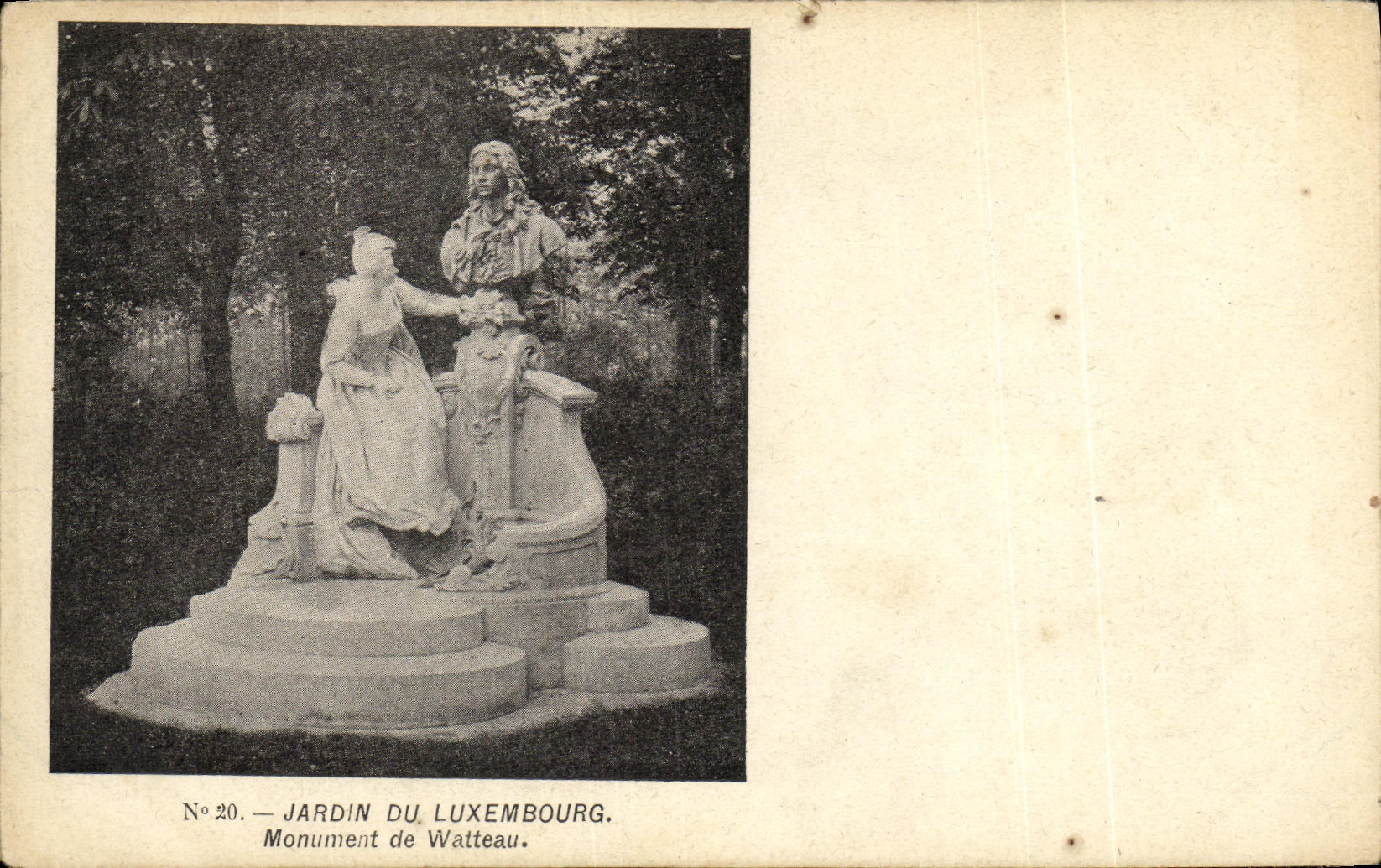 CPA Paris Jardin du Luxembourg Monument de Watteau senat