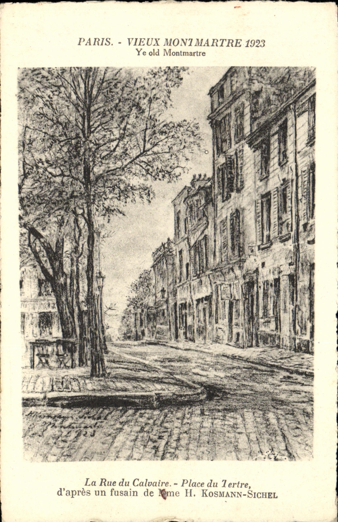 CPA Vieux Montmartre Paris La rue du calvaire Place du Tertre