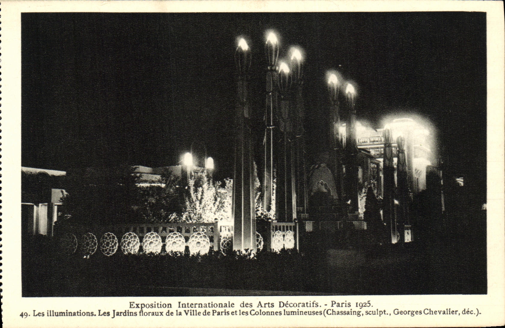 CPA Exposition Internationale des Arts Decoratifs Paris 1925 Les illuminations Les jardins floraux de la ville de Paris 