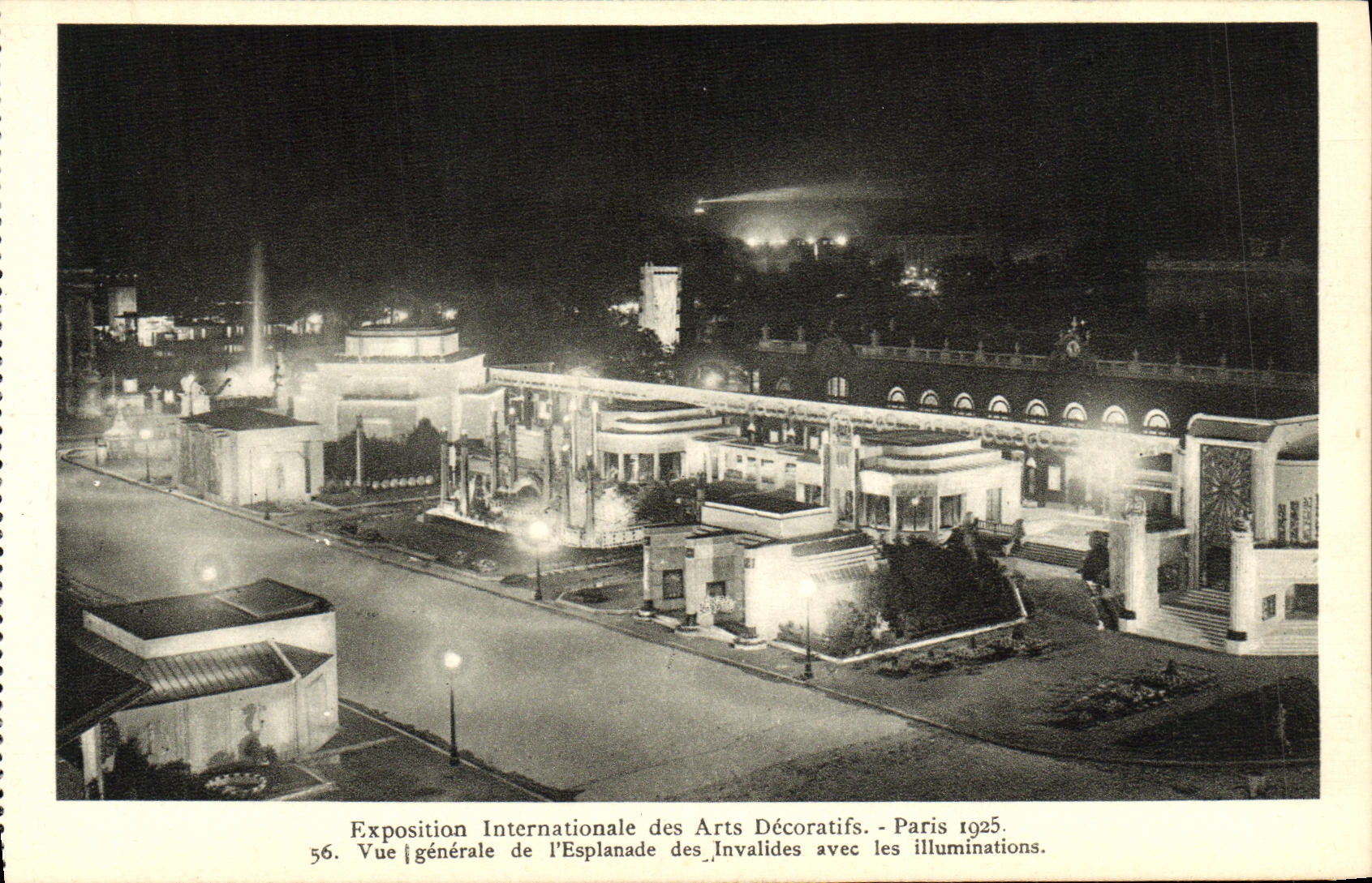 CPA Exposition Internationale des Arts Decoratifs Paris Vue generale de l Esplanade des Invalides avec les illuminations