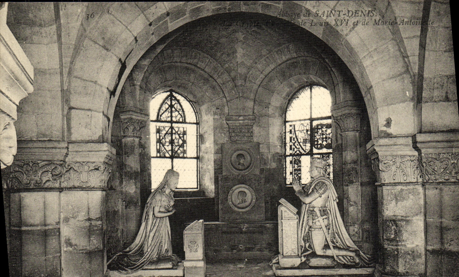 VINTAGE POSTCARD Holy Denis the crypt Vault of Louis XVI and Marie Antoinette