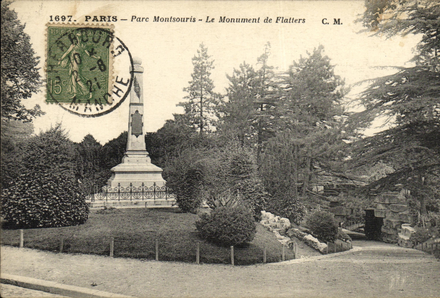 CPA Paris Parc Montsouris Le Monument de Flatters