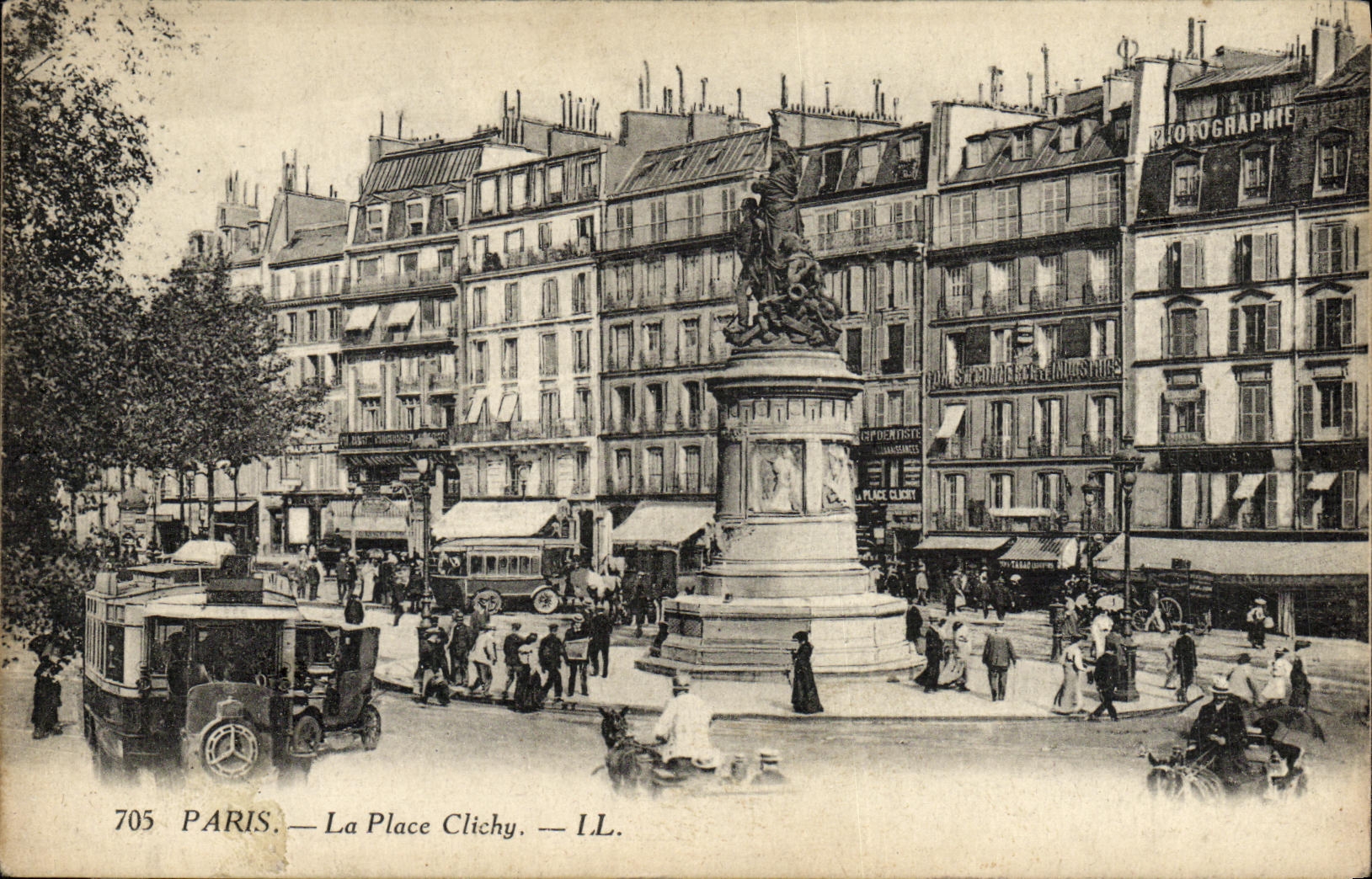 VINTAGE POSTCARD Paris the Clichy Place
