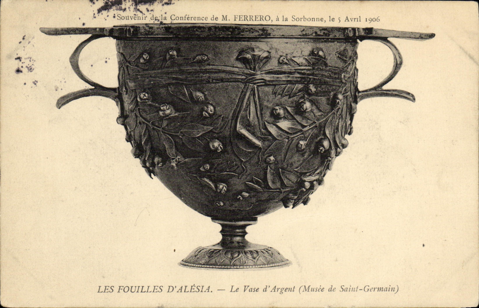 VINTAGE POSTCARD the Excavations D Alesia the Mud D Argnet Museum of Saint Germain