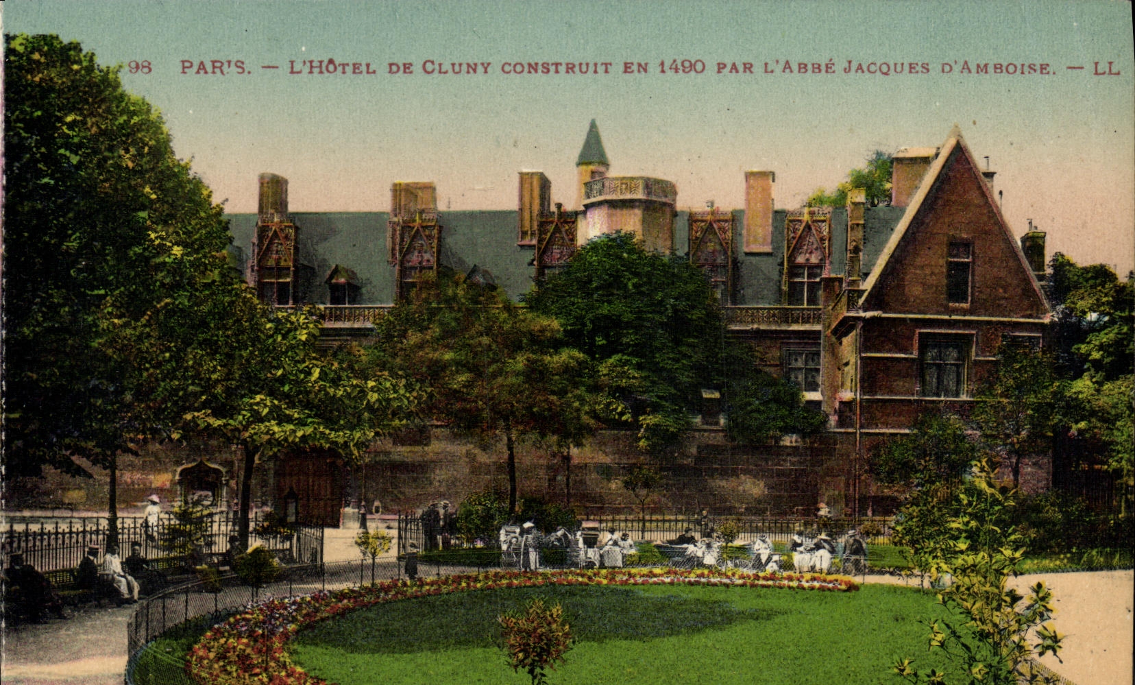 VINTAGE POSTCARD Paris L Hotel of Cluny
