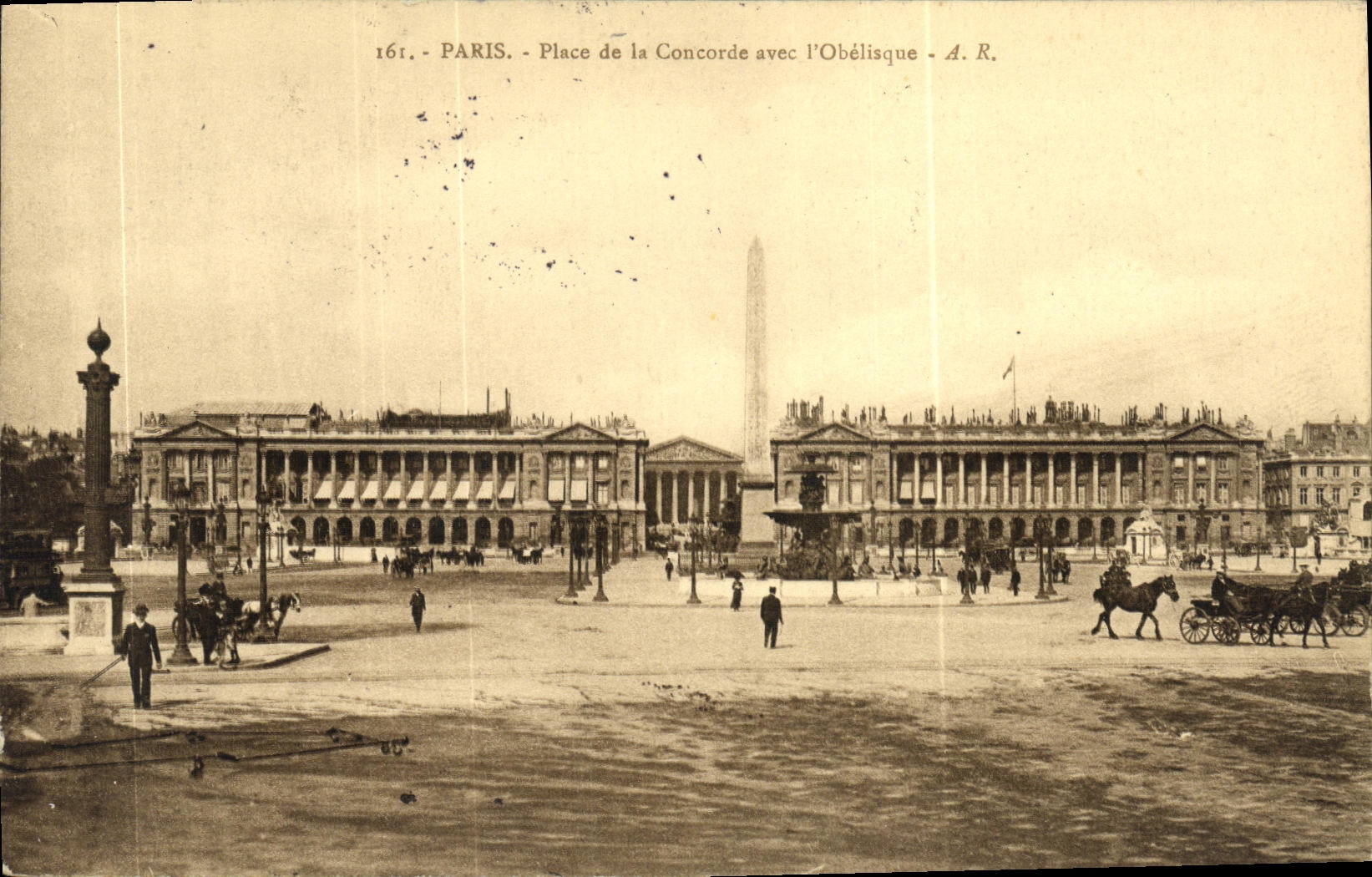 VINTAGE POSTCARD Paris Places Harmony with L obelisk