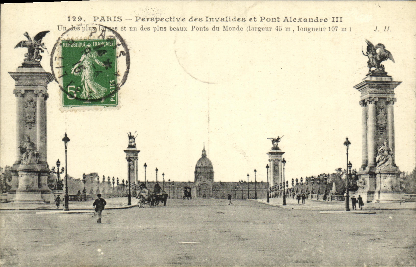 CPA Paris Perspective des Invalides et pont Alexandre III