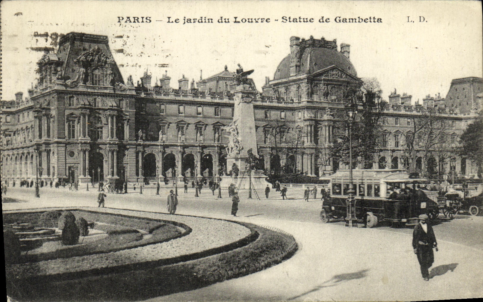 POSTAL Paris de la VENDIMIA el jardin de las reglas de la lumbrera de Gambetta