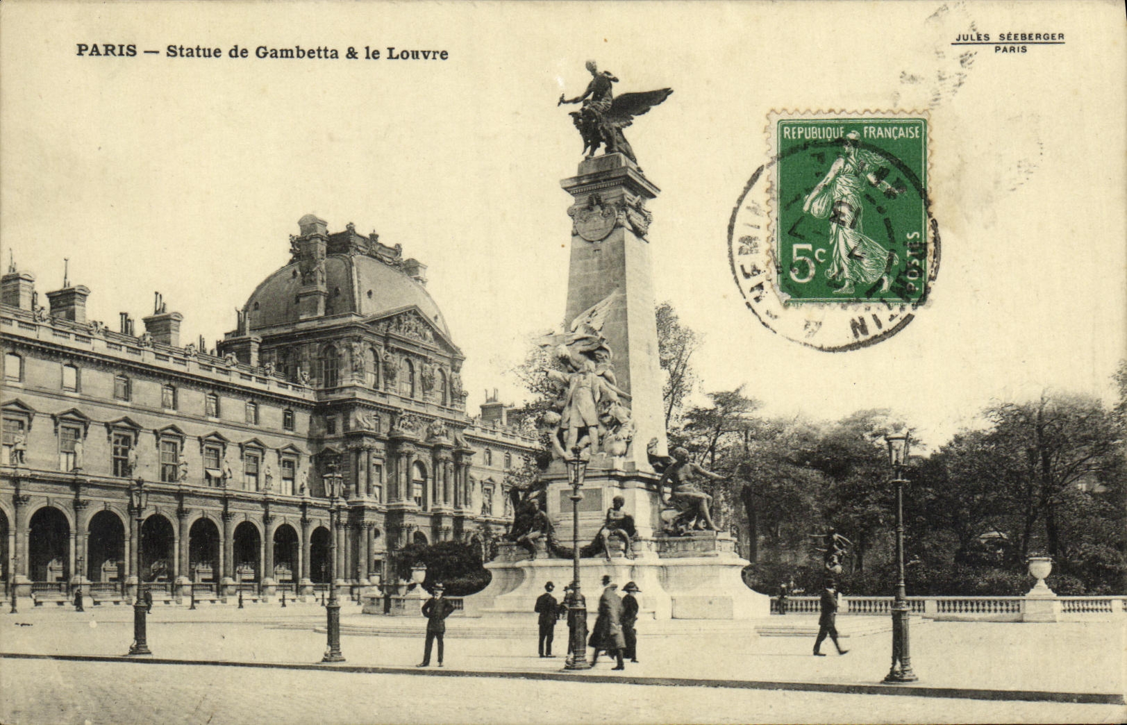 Reglas de Paris de la POSTAL de la VENDIMIA de lumbrera de Gambetta